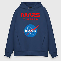 Толстовка оверсайз мужская Nasa Mars mission, цвет: тёмно-синий