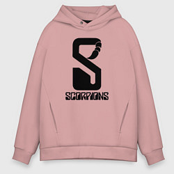 Толстовка оверсайз мужская Scorpions logo, цвет: пыльно-розовый