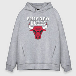 Толстовка оверсайз мужская CHICAGO BULLS, цвет: меланж
