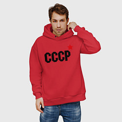 Толстовка оверсайз мужская СССР, цвет: красный — фото 2