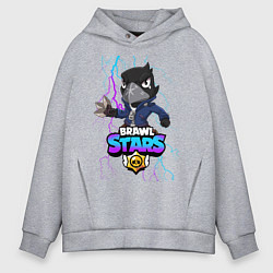 Толстовка оверсайз мужская Brawl Stars CROW, цвет: меланж