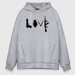 Толстовка оверсайз мужская Banksy LOVE, цвет: меланж