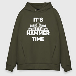 Толстовка оверсайз мужская It's hammer time, цвет: хаки