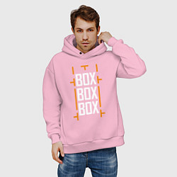 Толстовка оверсайз мужская Box box box, цвет: светло-розовый — фото 2