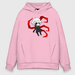 Толстовка оверсайз мужская Токийский гуль, цвет: светло-розовый