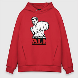 Толстовка оверсайз мужская Muhammad Ali, цвет: красный