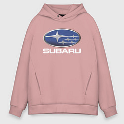 Толстовка оверсайз мужская SUBARU, цвет: пыльно-розовый