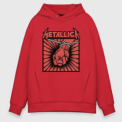 Толстовка оверсайз мужская Metallica, цвет: красный