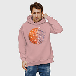 Толстовка оверсайз мужская BasketBall, цвет: пыльно-розовый — фото 2