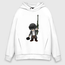 Толстовка оверсайз мужская PUBG, цвет: белый