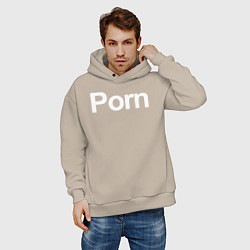 Толстовка оверсайз мужская Porn, цвет: миндальный — фото 2