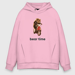 Толстовка оверсайз мужская Bear time, цвет: светло-розовый