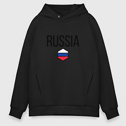 Толстовка оверсайз мужская Россия, цвет: черный