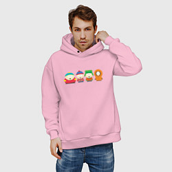 Толстовка оверсайз мужская SOUTH PARK, цвет: светло-розовый — фото 2