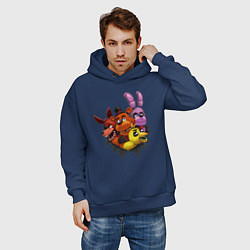 Толстовка оверсайз мужская Five Nights At Freddys, цвет: тёмно-синий — фото 2
