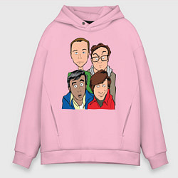 Толстовка оверсайз мужская The Big Bang Theory Guys, цвет: светло-розовый