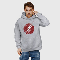 Толстовка оверсайз мужская The Flash logo, цвет: меланж — фото 2