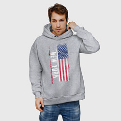 Толстовка оверсайз мужская New York, цвет: меланж — фото 2