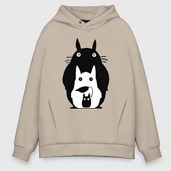 Толстовка оверсайз мужская Тоторо, цвет: миндальный