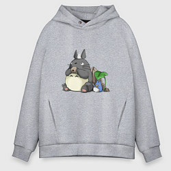 Толстовка оверсайз мужская Тоторо, цвет: меланж