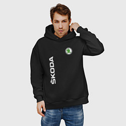 Толстовка оверсайз мужская SKODA, цвет: черный — фото 2