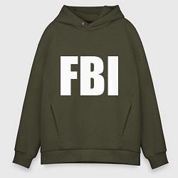 Толстовка оверсайз мужская FBI, цвет: хаки