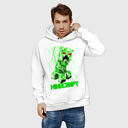 Толстовка оверсайз мужская MINECRAFT CREEPER, цвет: белый — фото 2