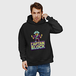 Толстовка оверсайз мужская Roblox Captain Block Роблокс, цвет: черный — фото 2