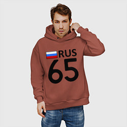 Толстовка оверсайз мужская RUS 65 цвета кирпичный — фото 2