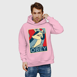 Толстовка оверсайз мужская Trixie OBEY, цвет: светло-розовый — фото 2