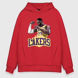 Толстовка оверсайз мужская LeBron - Lakers, цвет: красный