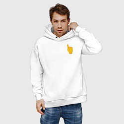 Толстовка оверсайз мужская Ауф, цвет: белый — фото 2