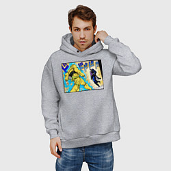 Толстовка оверсайз мужская Дио идет на забив, цвет: меланж — фото 2