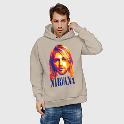 Толстовка оверсайз мужская Nirvana, цвет: миндальный — фото 2