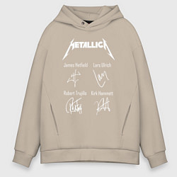 Толстовка оверсайз мужская METALLICA АВТОГРАФЫ, цвет: миндальный