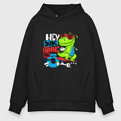 Толстовка оверсайз мужская Dino hipster, цвет: черный