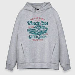 Толстовка оверсайз мужская Машина, цвет: меланж