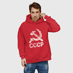 Толстовка оверсайз мужская СССР, цвет: красный — фото 2