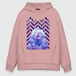 Толстовка оверсайз мужская Твин пикс, цвет: пыльно-розовый