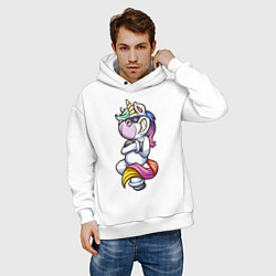 Толстовка оверсайз мужская Cool Unicorn, цвет: белый — фото 2