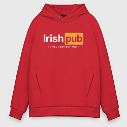Толстовка оверсайз мужская Irish Pub, цвет: красный
