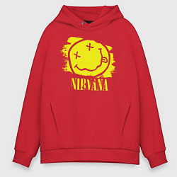 Толстовка оверсайз мужская Nirvana Smile, цвет: красный