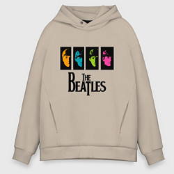 Толстовка оверсайз мужская Всемирный день The Beatles, цвет: миндальный