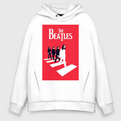 Толстовка оверсайз мужская The Beatles, цвет: белый