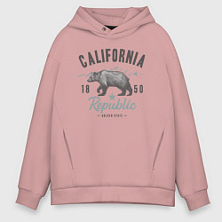 Толстовка оверсайз мужская California, цвет: пыльно-розовый