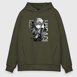 Толстовка оверсайз мужская Шиноа Хираги Последний Серафи, цвет: хаки