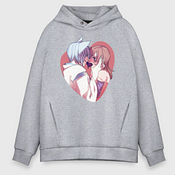 Толстовка оверсайз мужская Tomoe and Nanami KIss, цвет: меланж