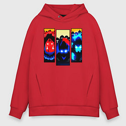 Толстовка оверсайз мужская Тени, цвет: красный