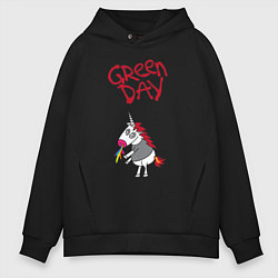 Толстовка оверсайз мужская Green Day Unicorn, цвет: черный