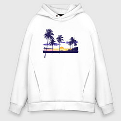 Толстовка оверсайз мужская ПАЛЬМЫ, цвет: белый